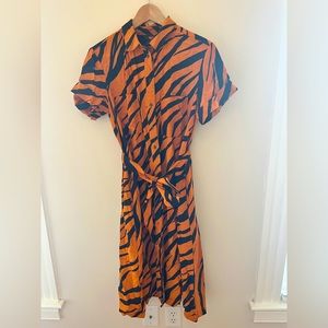 Anthropologie tiger print summer dress
